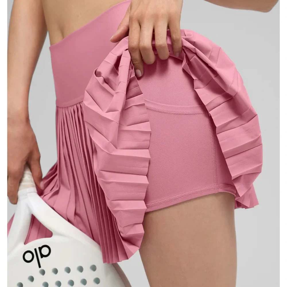 ALO Yoga Mauve A-Line Pleated Skirt